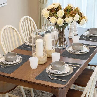 Maxpearl Faux Leather Placemats Set of 6 - Waterproof - Wipe Clean - Heat Resistant - Anti Slip