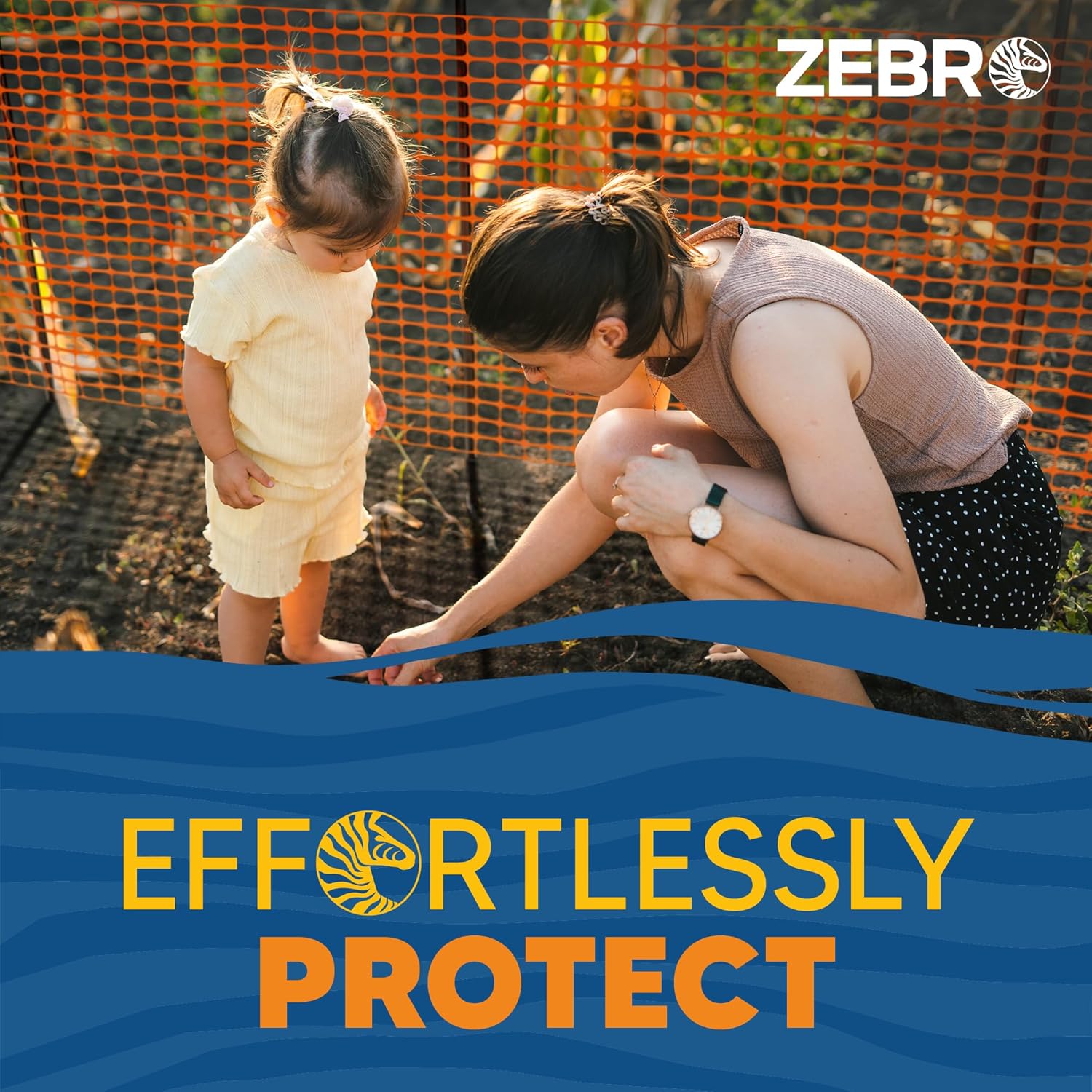 ZEBRO 4' x 100' Orange Plastic Garden Fence Roll – Light Duty Mesh Fencing for Temporary Fence