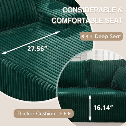 Hobestluk Modular Sectional Sofa Couches 108" L-Shape Couch 3 Seat Modular Sofa Memory Foam