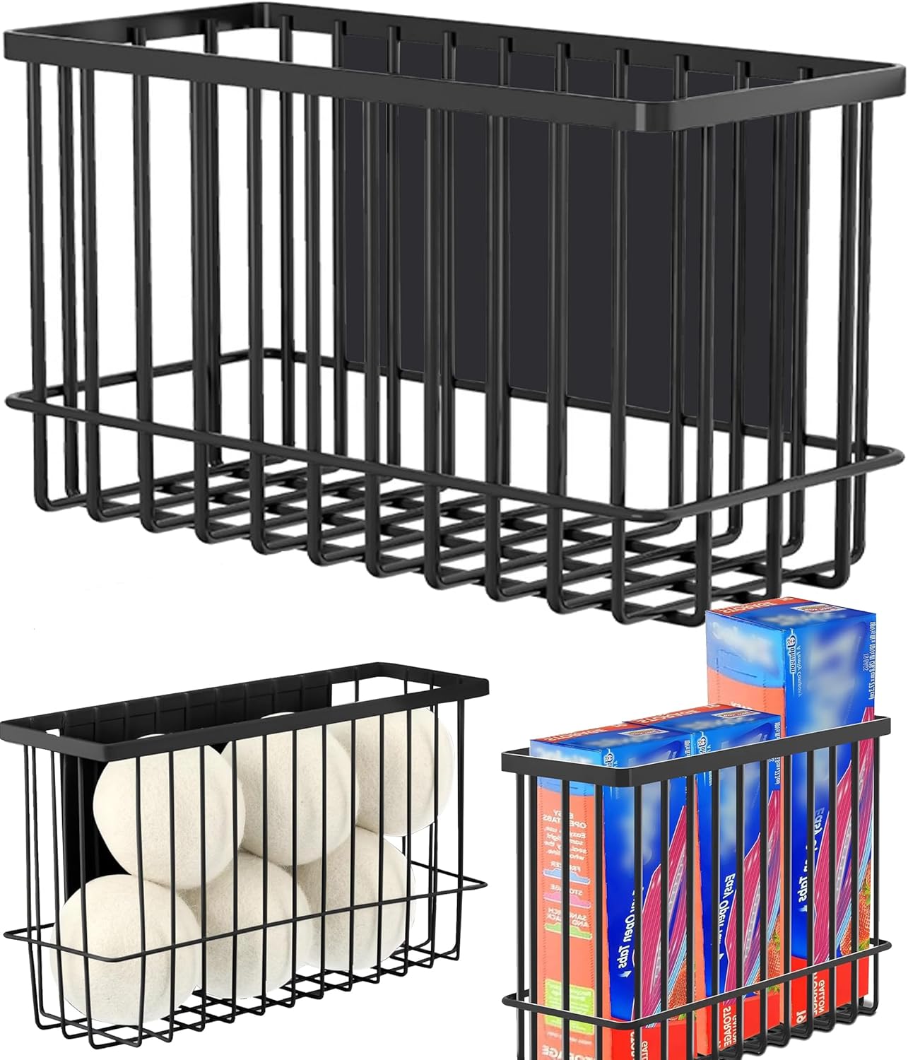 Magnetic Basket Fridge Lint Bin Dryer Ball Holder Laundry Room Organization Home Storage for Class