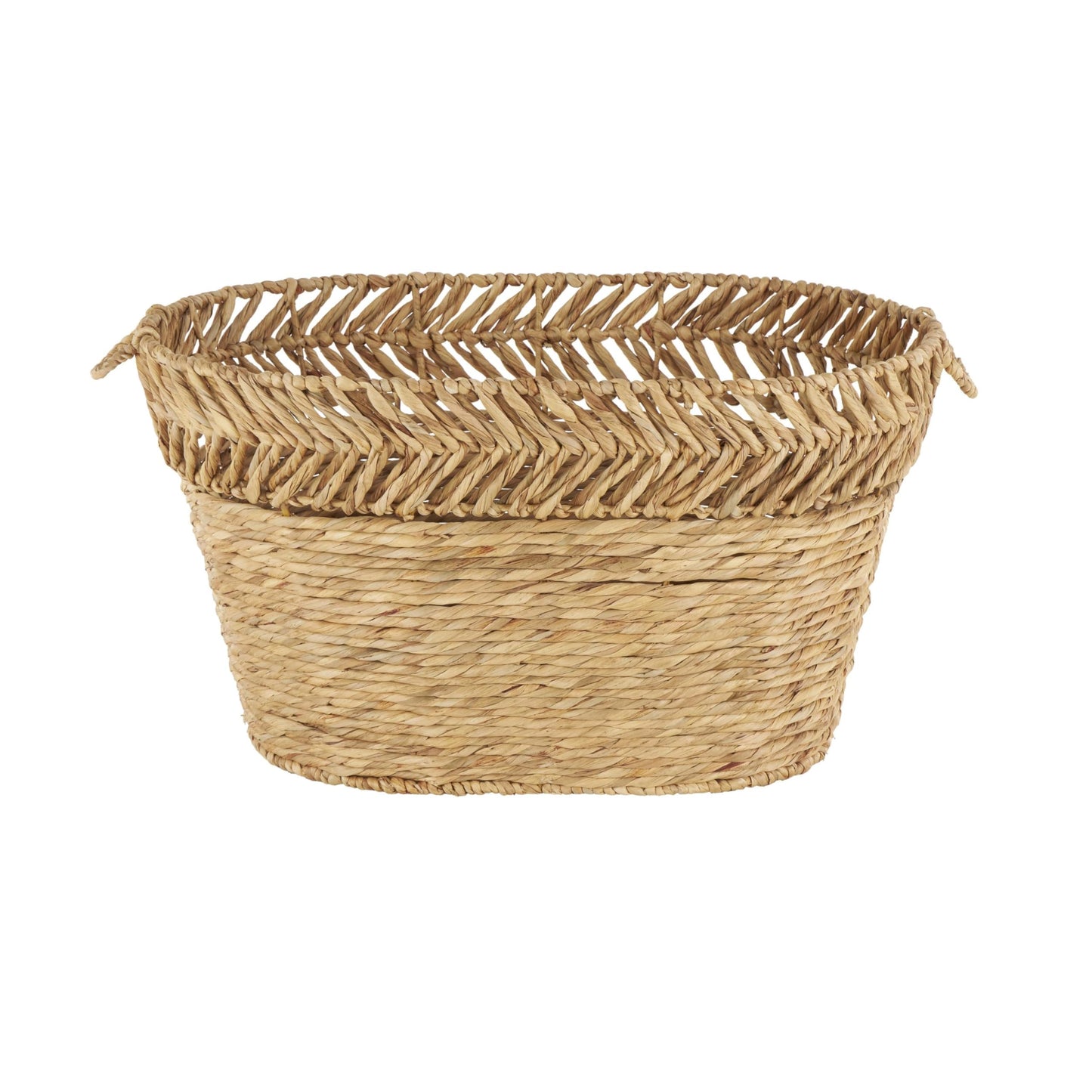 Deco 79 Seagrass Handmade Decorative and Functional Storage Basket Large Woven Oval Basket