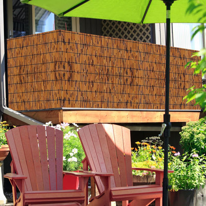 Bamboo Reed Fencing, Light Russet Bamboo Fence Rolls 3 Feet High, Decorative Reed Curtains Privacy