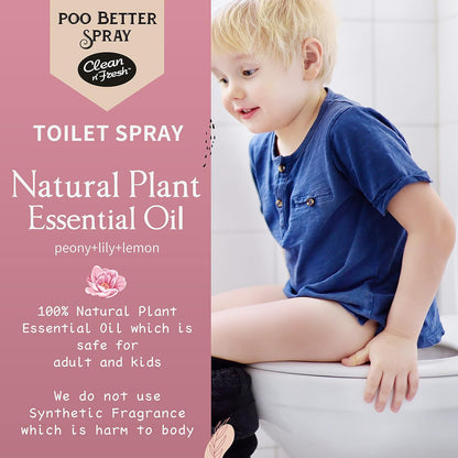 Clean-n-Fresh Toilet Spray, Wild Peony Scent, Bathroom Odor Eliminator & Air Freshener For Room