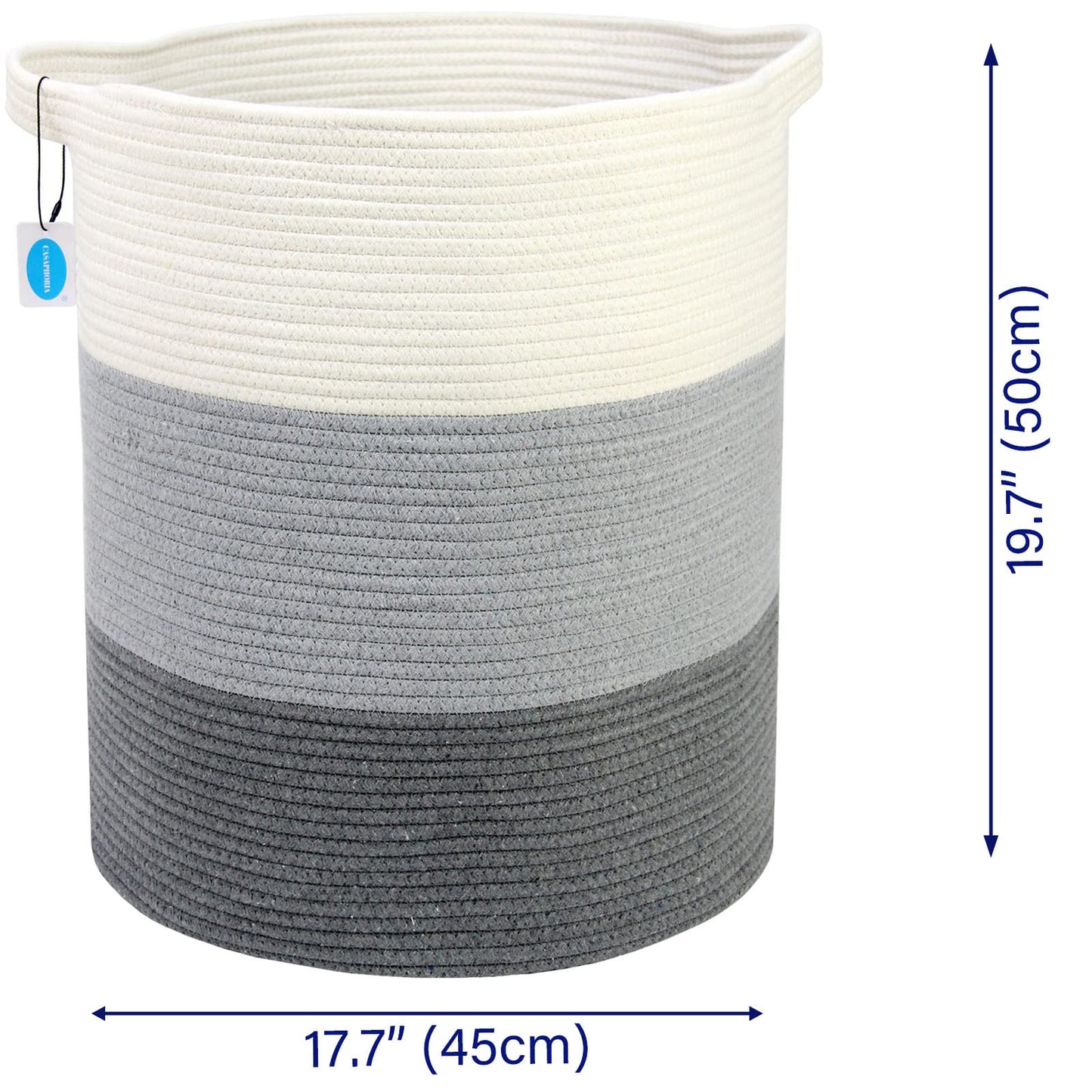 Casaphoria Cotton Rope Storage Basket for Organizing,Round Blanket Basket Living Room,Woven Laundry