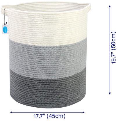 Casaphoria Cotton Rope Storage Basket for Organizing,Round Blanket Basket Living Room,Woven Laundry