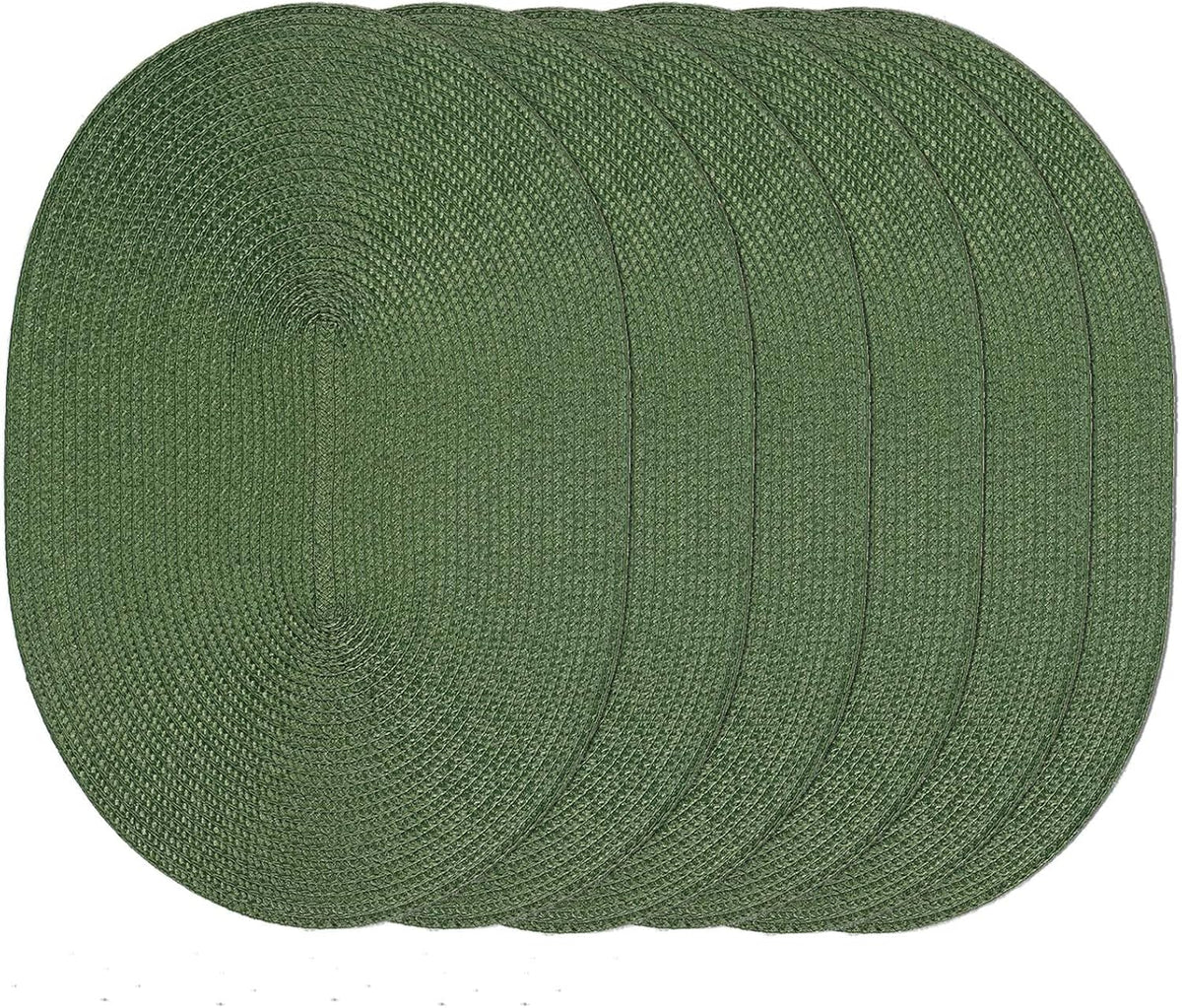 AHHFSMEI Placemats Set of 6 for Dining Table Washable Woven Vinyl Non-Slip 18x12 inches Placemat