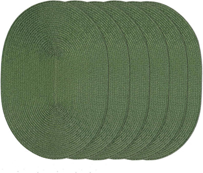 AHHFSMEI Placemats Set of 6 for Dining Table Washable Woven Vinyl Non-Slip 18x12 inches Placemat