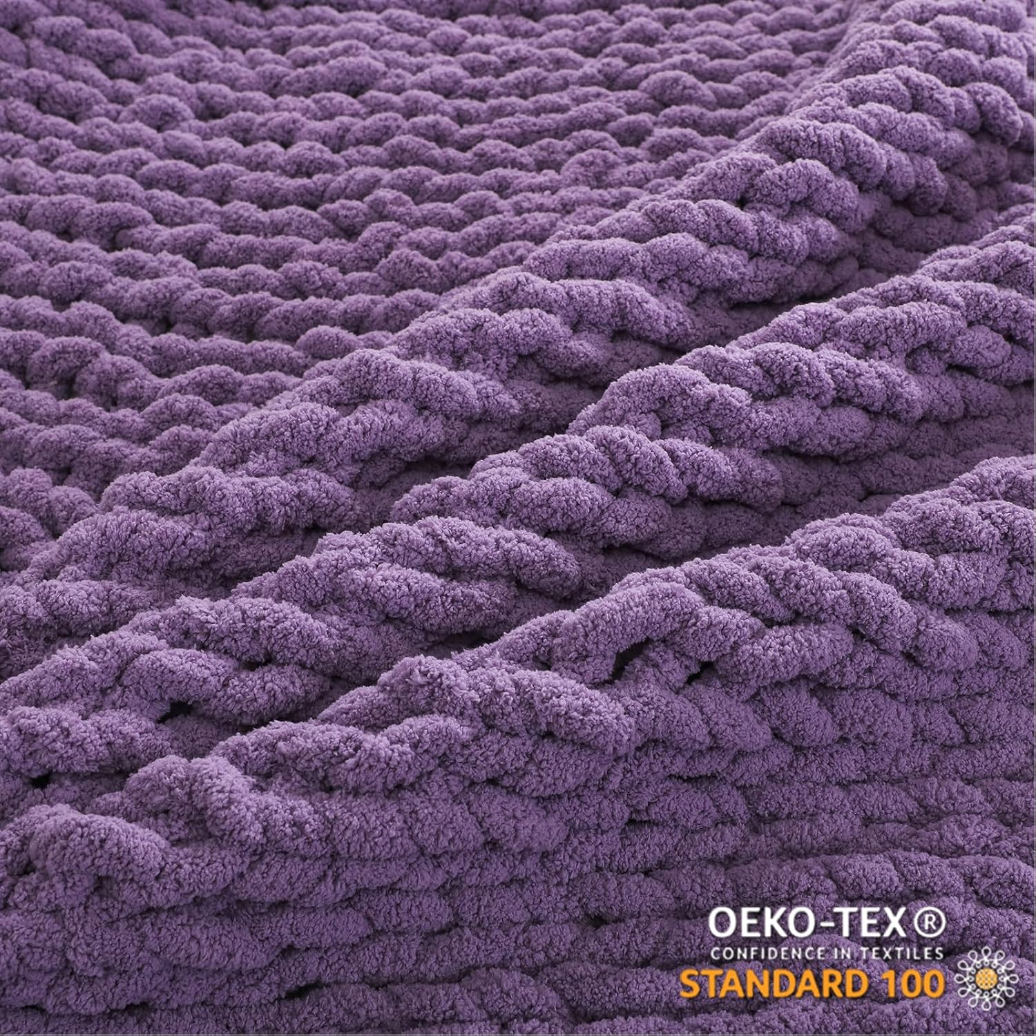WESHIONGOO Chunky Knit Blanket Throw Knitted Throw Blankets for Couch Bed Fluffy Soft Blanket with