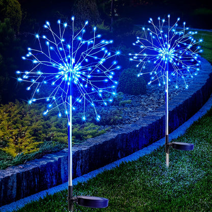 suddus Solar Garden Lights Outdoor Waterproof Decorative, 2Pack 150LED Firework Lights, Solar Fairy