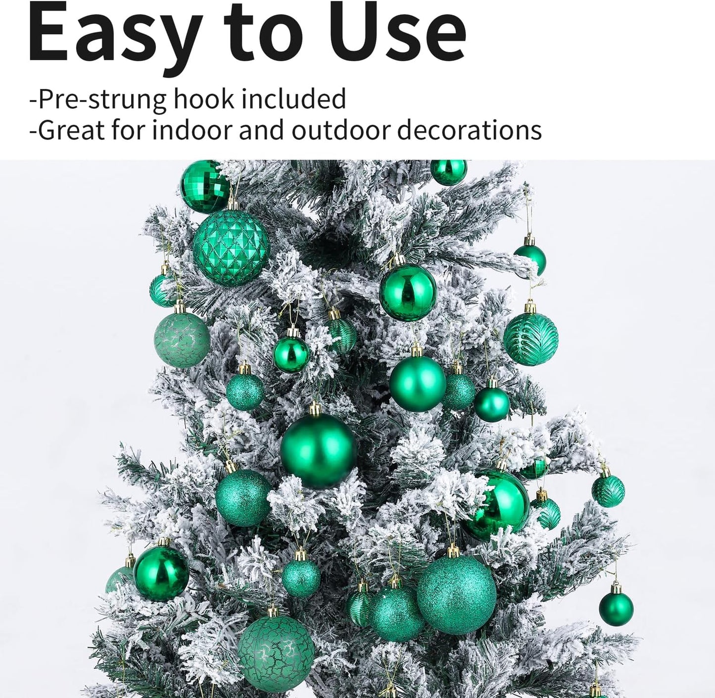 LANGXUN 36pcs Emerald Green Christmas Tree Decorations Balls, Bolas De Navidad, 2025 Christmas