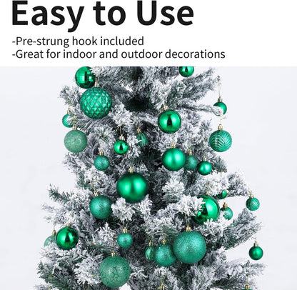 LANGXUN 36pcs Emerald Green Christmas Tree Decorations Balls, Bolas De Navidad, 2025 Christmas