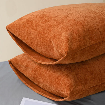 CaliTime Fall Throw Pillow Covers Decorative 20 X 26 Inches Pack of 2 Cozy Chenille Standard Pillow