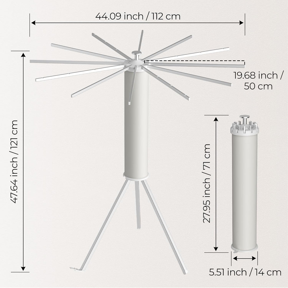 Tripod Clothes Drying Rack, Garment Rack Portable and Foldable Space Saving Laundry Drying Rack