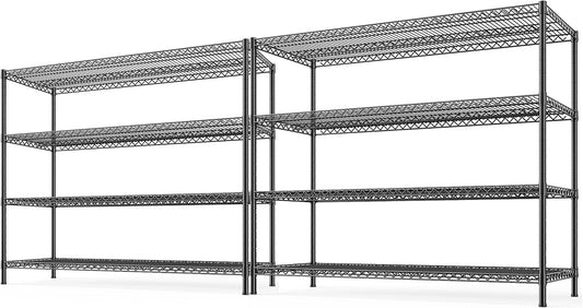 REIBII 2560LBS Storage Shelves 55.5"W Metal Shelving Unit 4 Tier Wire Shelving Commercial
