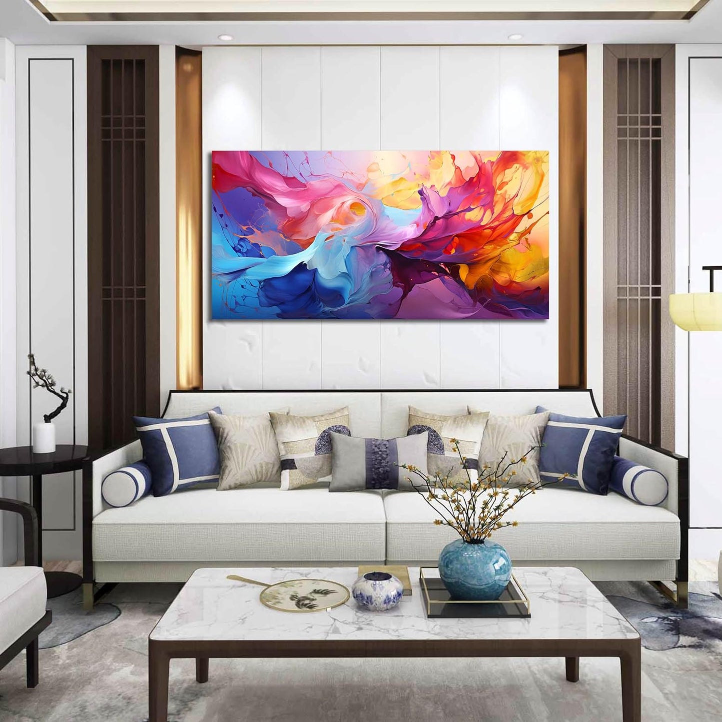 GUGIKA Abstract Wall Art for Living Room, Colorful Canvas Wall Decor for Bedroom, Picture Print