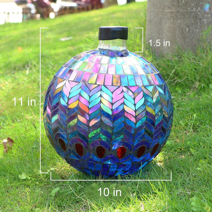 VCUTEKA Gazing Ball, Glass Mosaic Gazing Balls Sphere for Garden Lawn Outdoor Ornament Yard