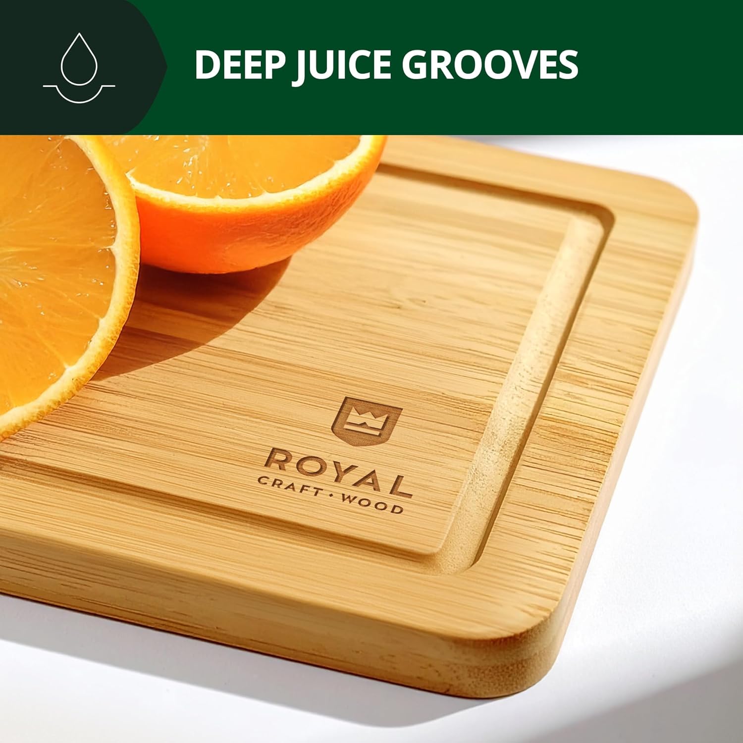 Wooden Cutting Boards for Kitchen Meal Prep & Serving - Bamboo Wood Cutting Board Set - Charcuterie