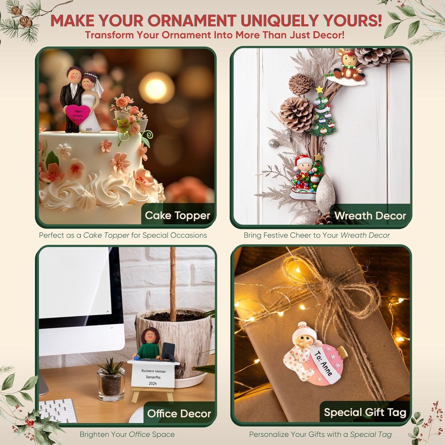 3D Snowman Family of 10 Ornament 2025 Personalized Family Christmas Ornaments 2025 | Snow People
