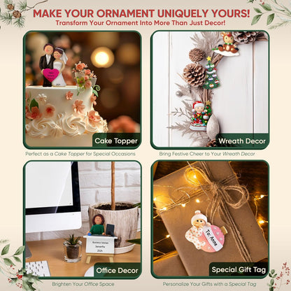 3D Snowman Family of 10 Ornament 2025 Personalized Family Christmas Ornaments 2025 | Snow People