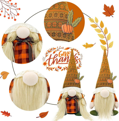 Lovinland Fall Decor - Fall Decorations for Home - Cute Thanksgving Gnomes Plush Doll for Office