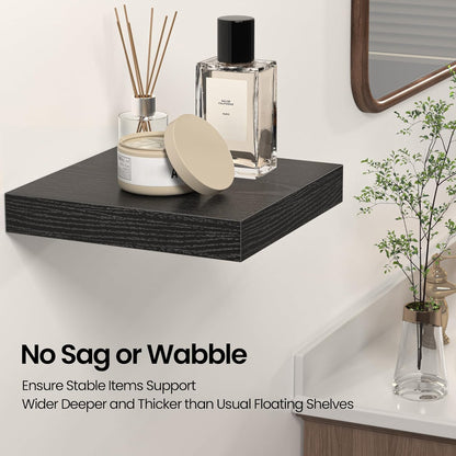Square Floating Shelves for Wall, 12" W x 12" D x 1.2" H, Small Wooden Wall Mounted Display Shelves