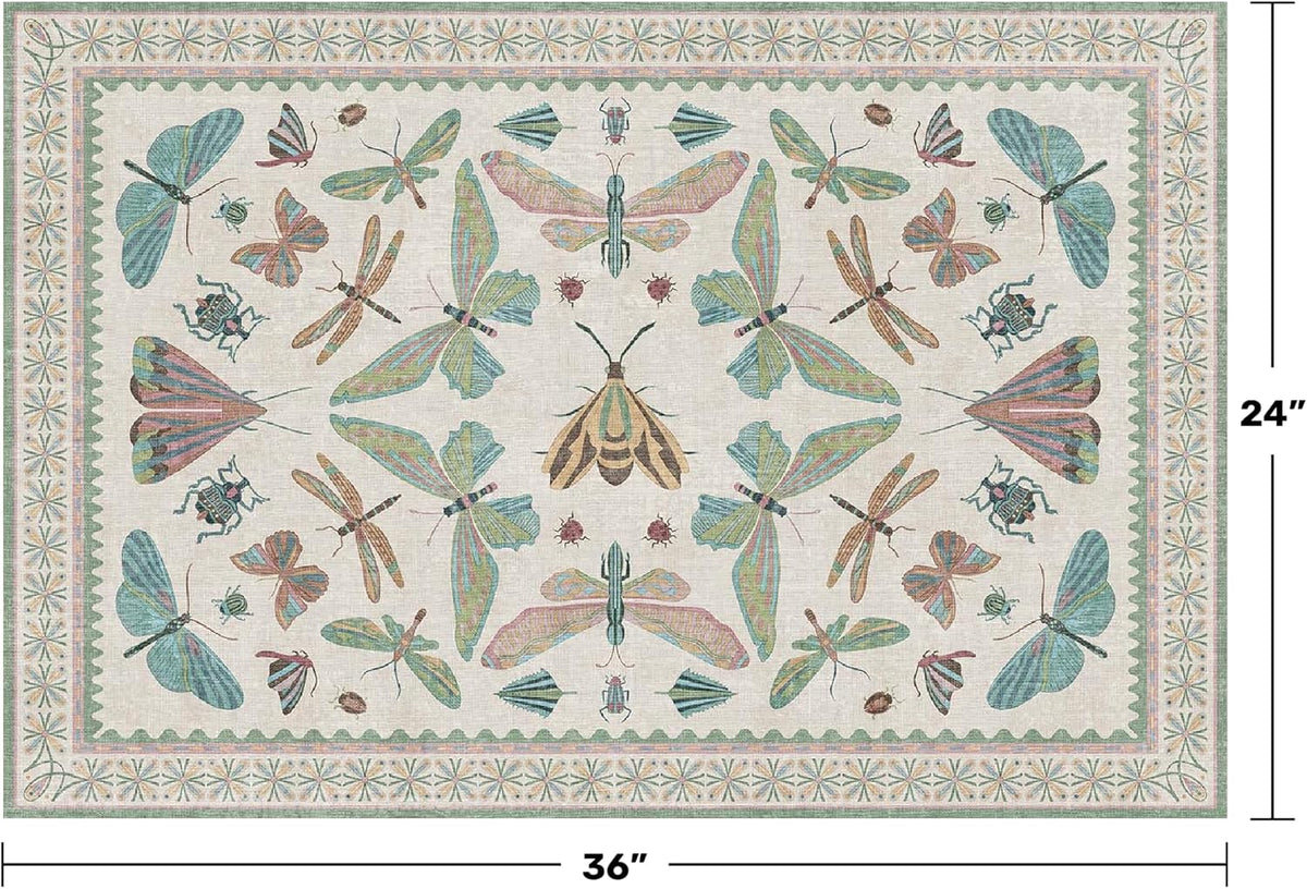 Washable Boho Bathroom Rug 2x3, Small Throw Rugs for Kitchen, Powder Room, Front Door Indoor