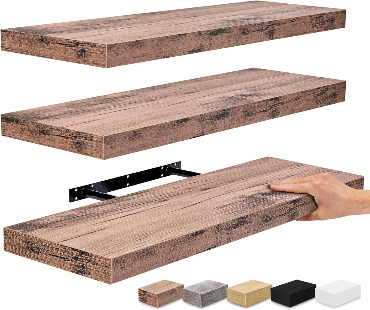 Sorbus Floating Shelves for Wall - 24" Bathroom Shelves, Wall Decor for Bedroom, Kitchen, Living