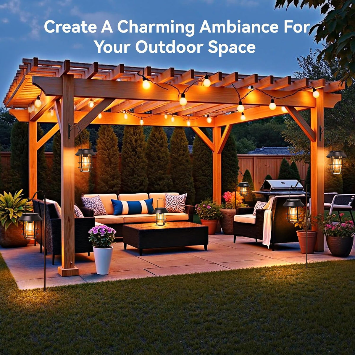 Solar Lanterns Outdoor Waterproof, High Brightness Hanging Solar Lights for Outside with Wall