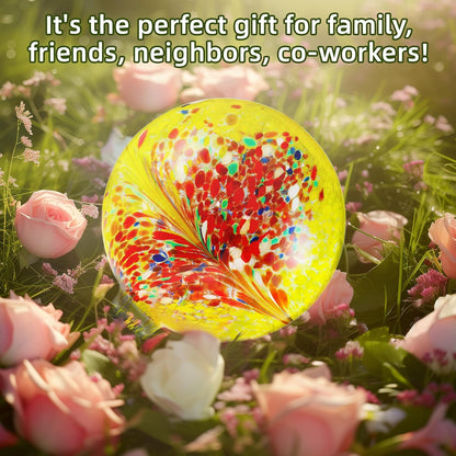 VOREEN 10-Inch Glass Gazing Ball, Outdoor Gazing Globe, Reflective Ball Yard Decoration for Homes