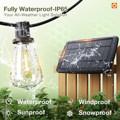 addlon 78(72+6) FT Solar String Lights Waterproof,Patio Lights Solar Powered with Remote & USB Port