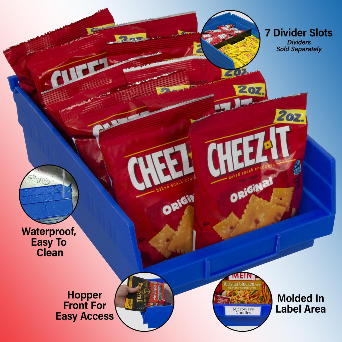 Akro-Mils 30150 Heavy Duty Plastic Shelf Bins, 12"x 8"x 4", Blue, 12-Pack