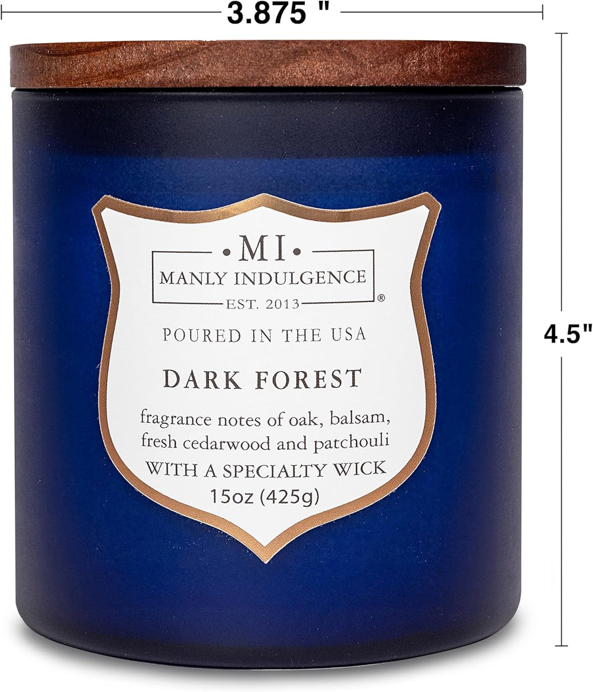 Manly Indulgence Dark Forest Scented Jar Candle for Men, Wood Wicked Candle, 15 oz - Oak, Balsam