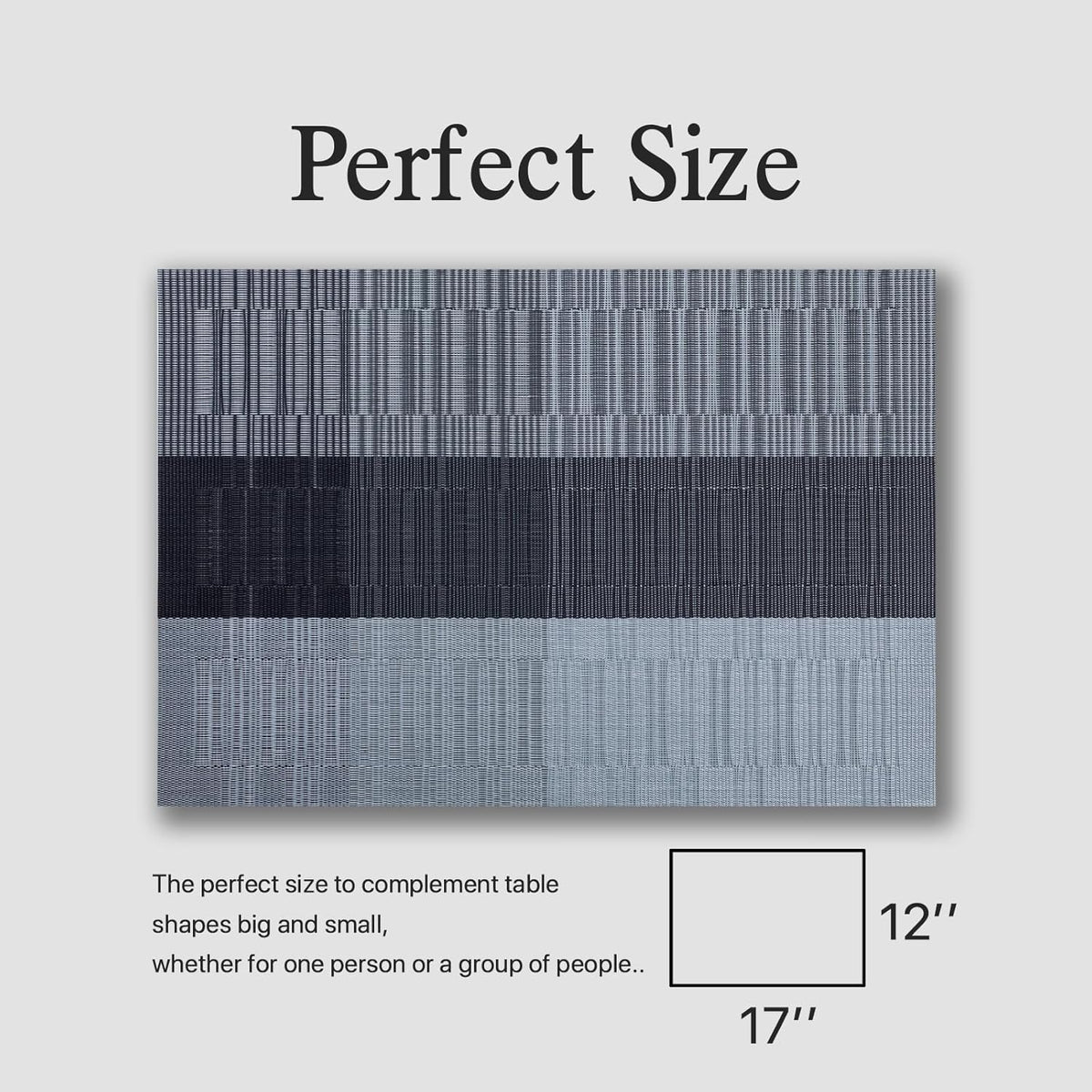 Placemats Set of 4 - Easy Clean Woven Vinyl Placemats for Dining Table, Indoor/Outdoor Place Mats