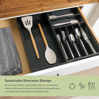 Premium Silverware, Flatware and Utensil Organizer for Kitchen Drawers, Food-Safe Contract Grade