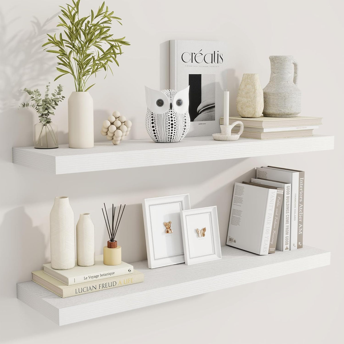 36 Inch Floating Shelves, 9.3 Inch Deep Rustic Wall Shelves - Extra Deeper Wall Mounted Storage