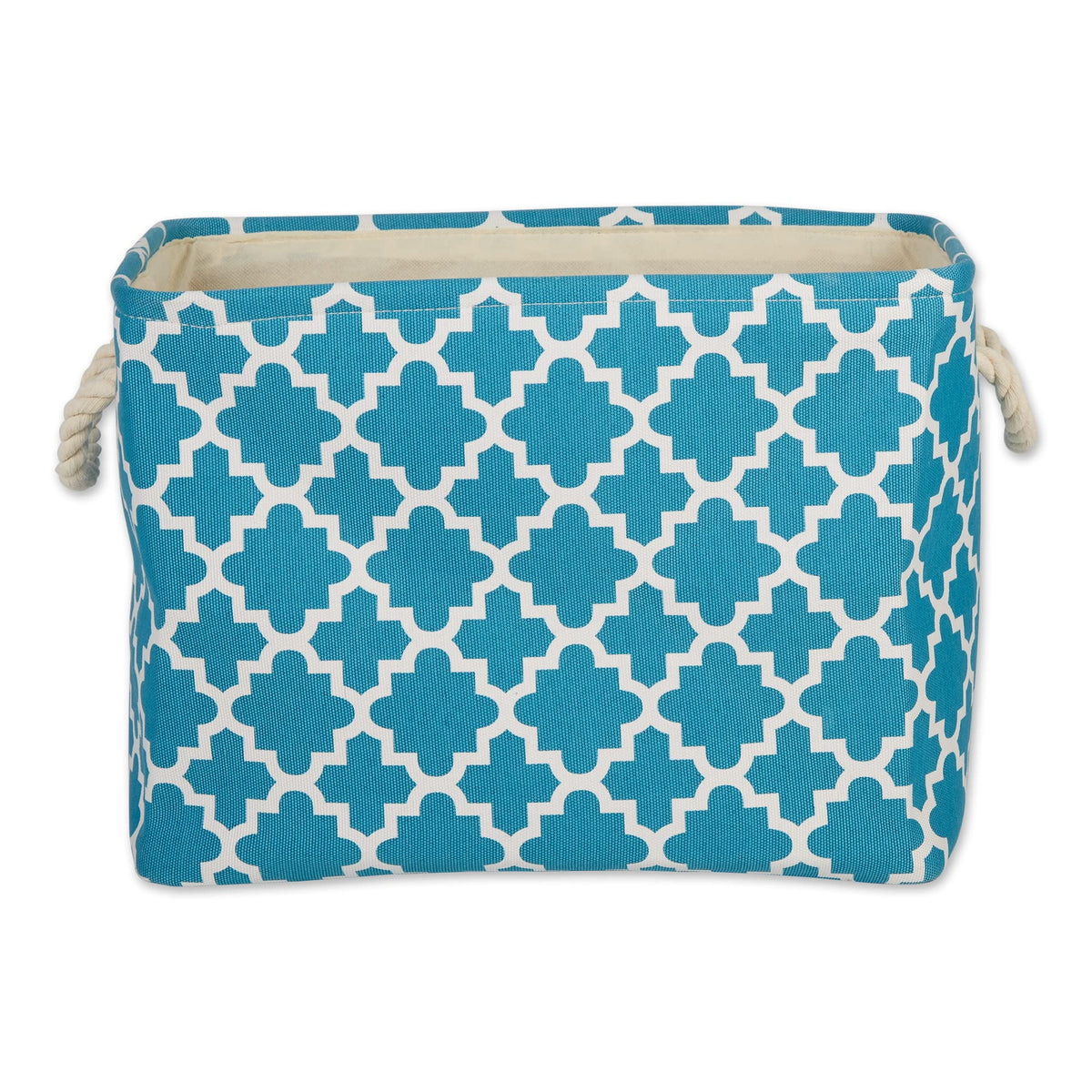 DII Polyester Container with Handles, Lattice Storage Bin, Small, Storm Blue