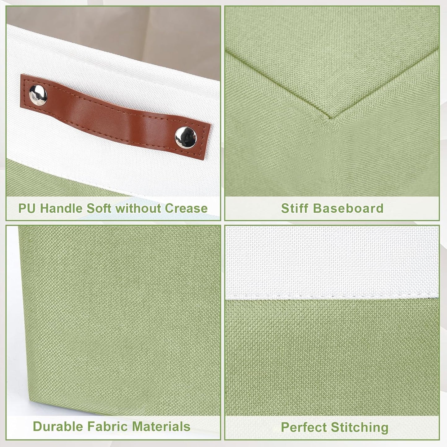 Collapsible Fabric Storage Cubes 11x11 Cube Storage Bins, 4 Pack Closet Baskets Box with Handles