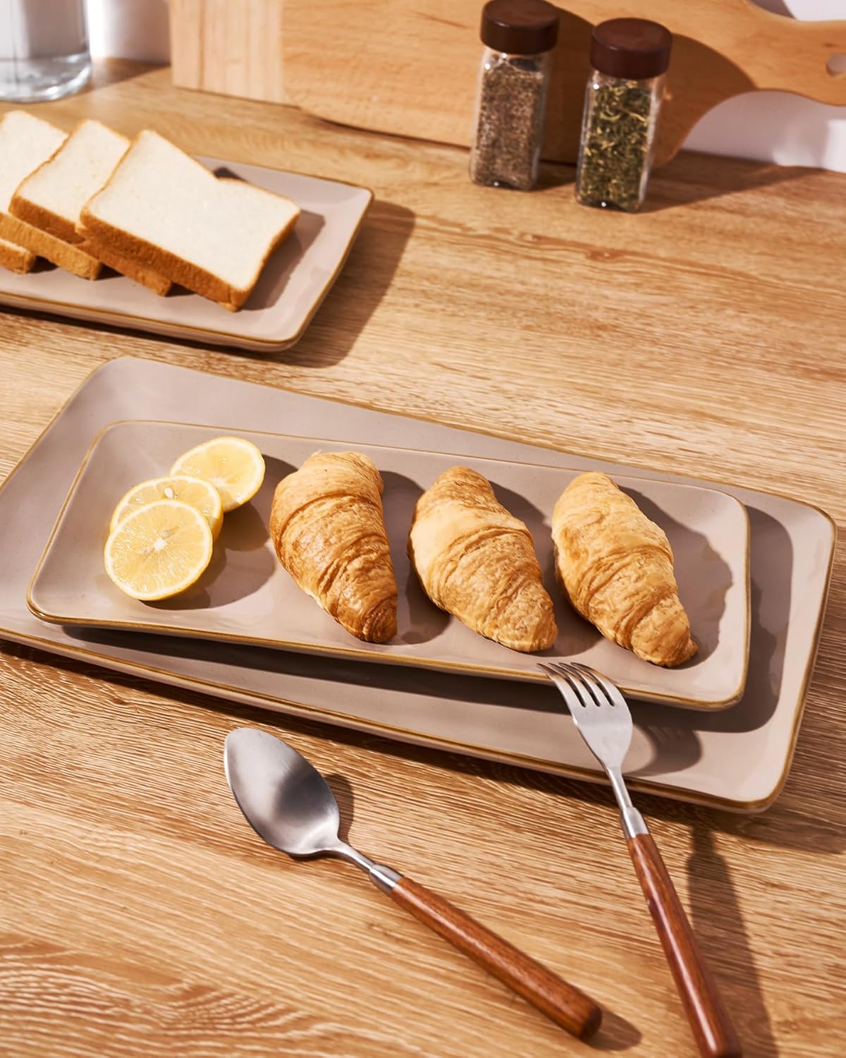 famiware Serving Platter, Rectangular 15.67/14.1/12.6 inch Serving Dishes for Entertaining
