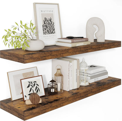 12" Deep Floating Shelves for Wall 36 Inches Long, Heavy Duty Wall Shelves for Bedroom Bathroom