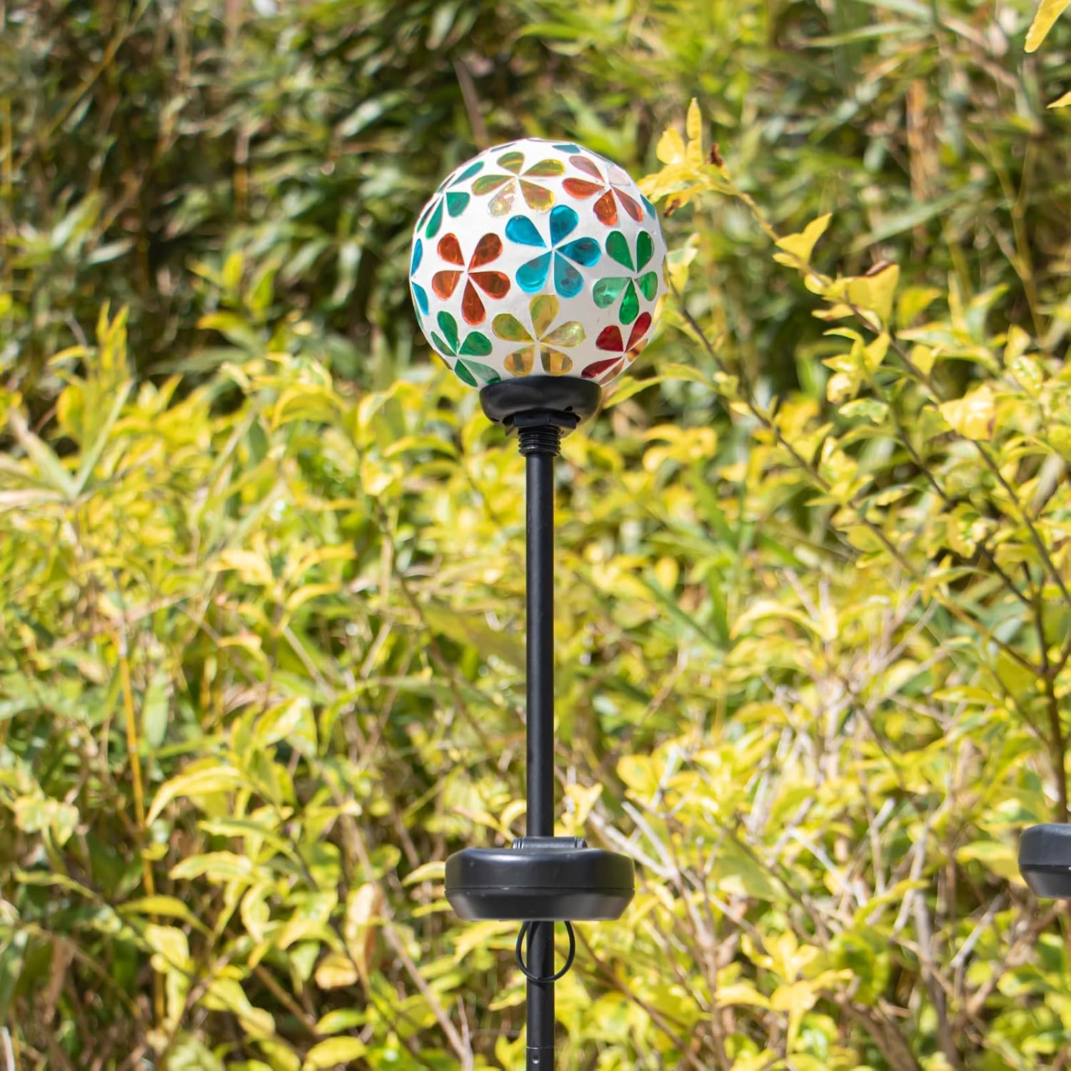 VCUTEKA Solar Garden Lights - Mosaic Solar Lights Outdoor Decor Pathway Light Waterpoof LED Stake