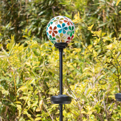 VCUTEKA Solar Garden Lights - Mosaic Solar Lights Outdoor Decor Pathway Light Waterpoof LED Stake