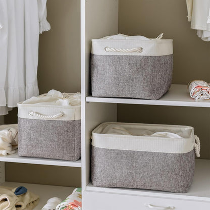 TheWarmHome Storage Baskets for Organizing, X Large - 3 Pack 17.7L×13.8W×9.8H in Foldable Storage