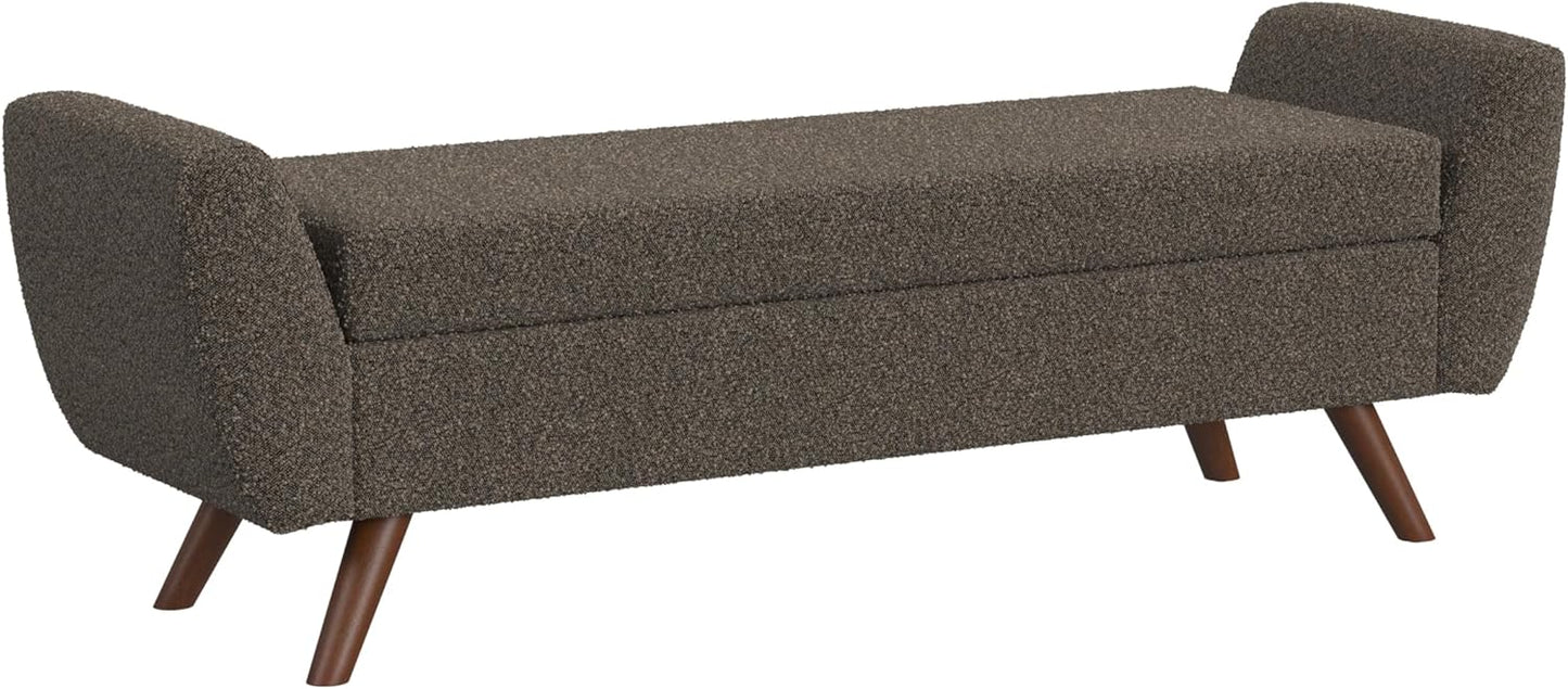 HomePop Modern Storage Bench with Wood Legs Home Décor|Bench with Storage for Living Room & Bedroom