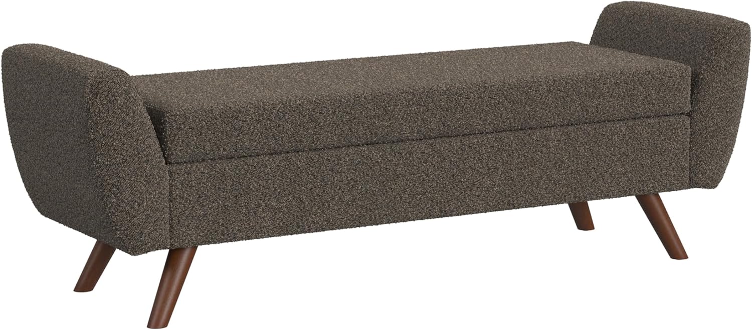 HomePop Modern Storage Bench with Wood Legs Home Décor|Bench with Storage for Living Room & Bedroom