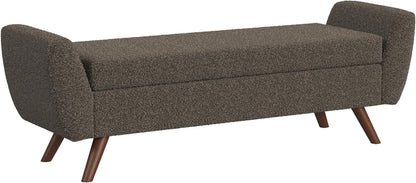 HomePop Modern Storage Bench with Wood Legs Home Décor|Bench with Storage for Living Room & Bedroom