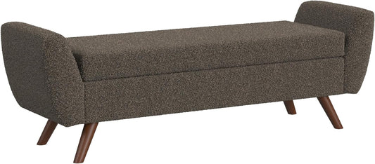HomePop Modern Storage Bench with Wood Legs Home Décor|Bench with Storage for Living Room & Bedroom