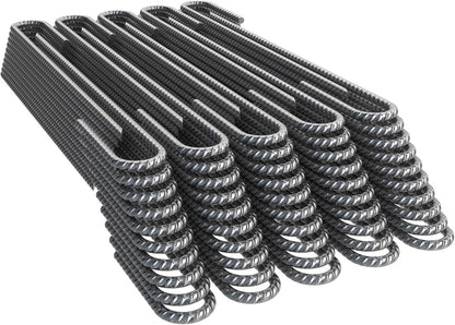 Vodaland Rebar Stakes J Hook Extra Heavy Duty 1/4 inch Coated Steel Ground Anchors with Chisel