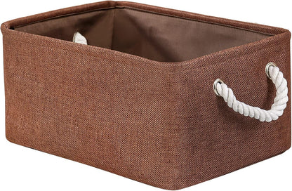 TheWarmHome Fabric Storage Basket for Home, Shelf, Closet - Canvas Bin for Dog Toys and Baby Items