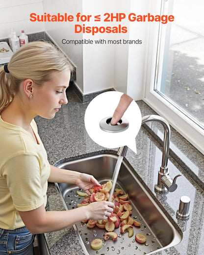 VEVOR Garbage Disposal Air Switch Kit, 3.5" Long Sink Top Air Switch for Food Waste Disposal