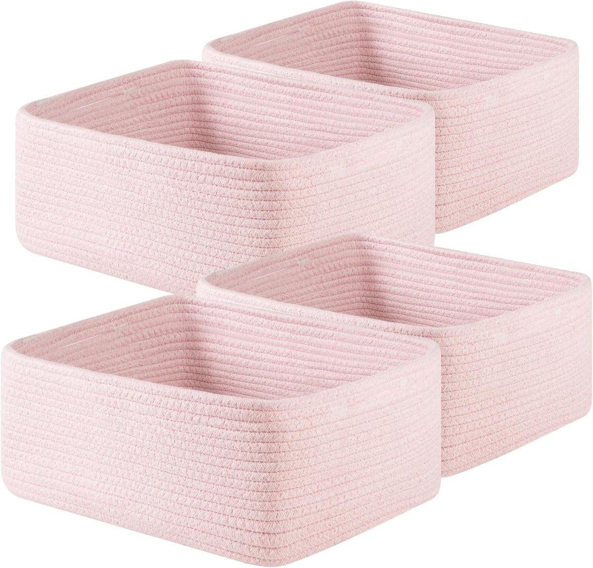OIAHOMY 4 Pack 14.17*11.02*6.3IN Storage Baskets for Organizing Shelves, Woven Rope Baskets for